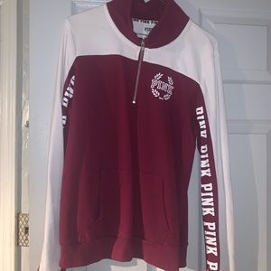 Pink quarter zip sweatshirt